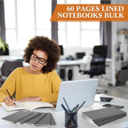 Mimorou 100 Pcs Journals Notebooks Bulk - Kraft Softcover A5 Small Notebooks 5.5 Inch x 8.3 Inch Notepads with 60 Page 30 Sheet for Writing Sketch Travel Office Supplies(Grey,Lined)