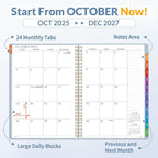 SUNEE 2026-2027 Planner - 24 Months (Jan 2026 - Dec 2027) - 7"x10" Monthly Spreads & Yearly Planner, Gray Blue
