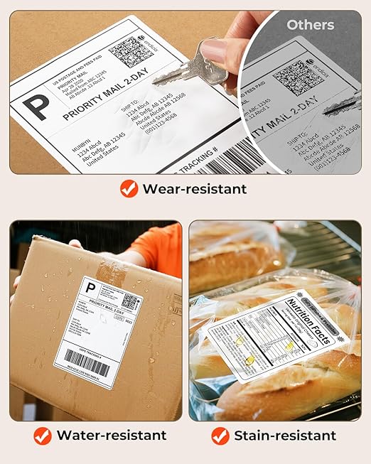 MUNBYN 4"x6" Direct Thermal Printer Label, Shipping Labels Compatible with Rollo, Jadens, Nelko, DYMO 4XL 1744907,1755120, 220 Sheets/Roll
