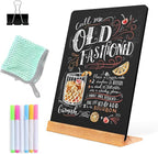 NEWNEWSHOW 8.7x12 Inch Tabletop Chalkboard with Wood Holder 1 Pack