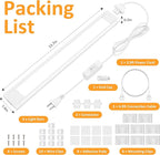 maylit Under Cabinet Lighting Plug in, 4Pcs 14 Inch Linkable Ultra Bright LED Light Bars, Renter Friendly Lamp, Wired 110V 120V Indoor Lights for Kitchen Cabinet, Counter, Workbench, Shelf, Warm White