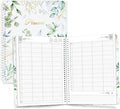 SUNEE 2026 Daily Planner,4-Person Group Appointment Book with Quarter-Hourly Layout. Weekly & One-Page-Per-Day Format, Jan to Dec 2026, 8.5"x11",Weekly Planner, Flexible Cover, Note Pages, Bookmark, Black,Greenery