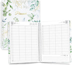 SUNEE 2026 Daily Planner,4-Person Group Appointment Book with Quarter-Hourly Layout. Weekly & One-Page-Per-Day Format, Jan to Dec 2026, 8.5"x11",Weekly Planner, Flexible Cover, Note Pages, Bookmark, Black,Greenery