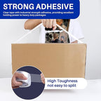 RAZCC Clear Packing Tape, 24 Rolls Heavy Duty Packaging Tape with Dispensers for Packing Shipping Moving and Sealing, Thicker Packing Tape-2" x 65 Yards Per Roll, 1560 Total Yards
