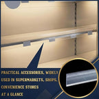 Fainne 25 Pcs Shelf Label Strips 1.5''H x 48 L Self Adhesive Shelf Label Holder Gondola Price Tag Stick on Plastic Clear Ticket Channel for Metal Wood Plastic Rack