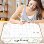 Desk Calendar 2026 with Desk Mat – 22" x 17" Large Desk Pad Calendar Runs from January 2026 to June 2027, Floral Design Desktop Calendar with To Do List, Personal Desk Calendar Planner for Home, Office