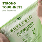 SUPERBIO 33 Gallon Compostable Yard Waste Bags, Lawn & Leaf Bags, Extra Thick 1.57 Mil (120 Count Bulk), BPI and OK compost INDUSTRIAL