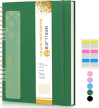 Graph Paper Notebook, Spiral Notebook Journal 8.5” x 11”, A4 Large Grid Notebooks for Women Men, 100 GSM Graph Paper, Plastic Hardcover Spiral Graphing Journals for Work School Engineerin, Green