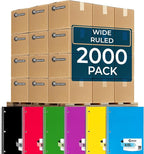 Rosmonde 2000 Packs (Pallet) 1 Subject Notebooks, Spiral Notebook Bulk, Wide Ruled, Pallet of Notebooks, 70 Sheets (140 pages), 8 x 10-1/2",Bulk Spiral Notebooks for School & Office, 4-7 Days Transit