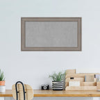 Amanti Art Grey Framed Magnetic Board 15x27 Small Vision Board for use with Magnets, 100% Metal Sheet to Display Items as Office Decor or for Home Organization in mudroom, Kitchen or Kids Room