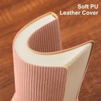 TSFPapier Lined Journal Notebook for Work College Ruled Note Book 7.2"x9.6"B5 PU Leather Daily Journaling 160 Pages for Women Men Writing Home School Supplies Business (Pink)
