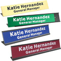 2" x 10" Custom Engraved Name Plate Personalized Office Nameplates with Wall or Desk Aluminum Holder
