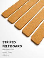 Fluxynara Cork Board Alternative Felt Strip Board 5-Pack 13"x2", Office Pin Board with 35 Push Pins, Adhesive Install for Bedroom Door & Home Office(Sunset Yellow)