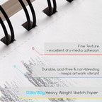 MEEDEN 8"x10" Sketchbook Paper Pad: 122lb/180gsm Spiral Bound Art Sketch Book with DIY Cover for Artists Adults - 60 Sheets Heavy Weight Hardcover Sketch Drawing Paper for Painting Sketching Writing