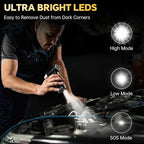 Upgraded Electric Air Duster, 360,000RPM Compressed Air Duster with Brushless Motor, LED Light, Cordless Rechargeable 4-Gear Mini Blower Jet Turbo Fan for Car, Keyboard, PC, Home, Outdoor