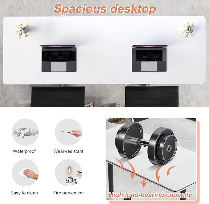 Conference Table Flip Top Mobile Conference Room Tables,Folding Conference Table with Wheels,Large Meeting Training Seminar Table Saving Space for Office Classroom(8A,61'')