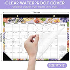 Desk Calendar 2026, 21 Months Calendar Runs from October 2025 to June 2027 - Large 17" x 12" Desktop/Wall Monthly Planner for Home School, or Office - Botanic Whimsy
