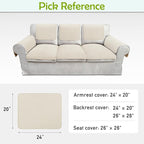 Couch Arm Covers, Sofa Arm Covers, Waterproof Armrest Cover for Sofa, Armchair, Loveseat, Non-Slip Recliner Arm Cover, Sofas Headrest Cover, Arm Chair Covers Set of 2 (Beige, 24"×20")