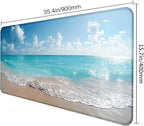 Beautiful Natural Scenery XL Mouse Pad Office Decoration Accessories Ocean Beach Anti Slip Gaming Mouse Pad 34.5x15.7 Inches