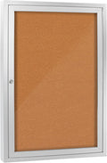 Enclosed Bulletin Board with Locking Door, Outdoor Bulletin Board Weatherproof, Lockable Display Case for Home, Office, and Community Use(23.6“L x 35.4" W Cork)