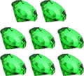 PATIKIL 8 Pcs Diamond Crystal Paperweight, 40mm / 1.57 Inch Crystal Paperweight Paper Weight for Home Office Desktop Table Decor Wedding Party Jewelry Ornaments, Green