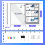 Magula 36"x24" Enclosed Bulletin Board Tamper-Proof Dispaly Case, Aluminium Frame, Shatter Resistant Lockable Bulletin Board, Lockable Noticeboard