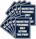 Portrait Round Backstage Personnel Only Beyond This Point Door or Wall Sign Easy Installation | Music | Concert | Festivals Sign (Navy Blue/White) - Large (10 Pack)