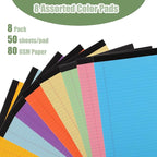 Thboxes 8 Packs Small Note Pads 5x8, Color Legal Pad 5x8 College Ruled Small Legal Pad Perforated Lined Writing Pads for Home, Study, Office, To-Do Lists, 50 Sheet/notepad, Multicolor