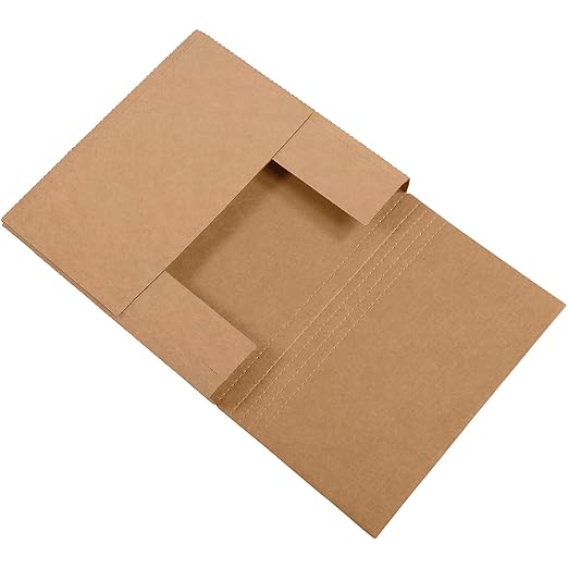 Tape Logic TLM12122K Easy-Fold Mailers, 12 1/2" x 12 1/2" x 2 1/2", Kraft (Pack of 50)