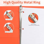 SUQJOY 0.5-inch 3 Ring Binder with 2 Inside Pockets, 0.5'' Basic Binders Holds US Letter Size 8.5'' x 11'' Paper - Versatile Binders for Office, School and Home Use (Pack of 12, Assorted Color)