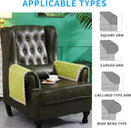 MINJIATEX Couch arm Covers,Non-Slip lace Sofa arm Covers Set of 2 Washable Sofa armrests Covers for Living Room Recliner Chair arm Cover Protectors for Leather Sofa armrest slipcover (GYDF-Green)