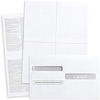 W2 Forms 2025 with Envelopes, Blank W2 4 Up Tax Forms 2025, 50 Employees kit, with Instructions in Back, Compatible with QuickBooks and Accounting Software, Idea for E-Filing, 50 Self Seal Envelopes