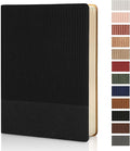 TSFPapier Lined Journal Notebook for Work College Ruled Note Book 5.79"x8.27" A5 PU Leather Daily Journaling 216 Pages for Women Men Writing Home School Supplies Business (Black)