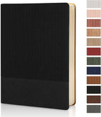 TSFPapier Lined Journal Notebook for Work College Ruled Note Book 5.79"x8.27" A5 PU Leather Daily Journaling 216 Pages for Women Men Writing Home School Supplies Business (Black)