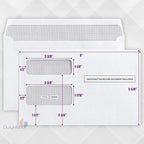 50 1099 Tax Envelopes Self-Seal Designed for printed 1099 Laser Forms - MISC - 1098-1099 R - DIV - INT, Double-Window Security For Quickbooks or Tax Software - 5 5/8 Inch x 9 Inch, 50 Envelopes