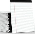 PINJINGPRO 24 Pack White Legal Pads 8.5 x 11 Writing Note Pads College Ruled Writing Pads 8.5 x 11, Lined Paper Pads, 30 Sheet/Notepad, 38 Lines Perforated Notepads 8.5 x 11'' for School, Home, Office