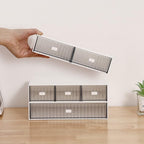 Ykpokir Desktop Organizer with Drawers Stackable Storage Stackable Drawers 3 Tier White Desk Storage Organizers, Plastic Makeup Storage Accessories