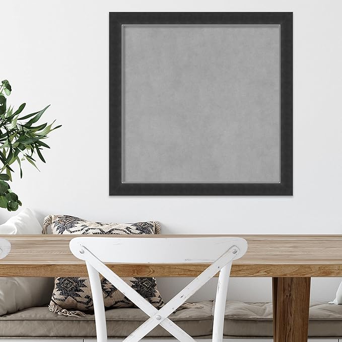 Amanti Art Black Framed Magnetic Board 23x23 Medium Vision Board for use with Magnets, 100% Metal Sheet to Display Items as Office Decor or for Home Organization in mudroom, Kitchen or Kids Room