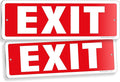 iSYFIX Exit Sign – 2 Pack 12x4 Inch – 100% Rust Free .040 Aluminum Signs, Laminated for Ultimate UV, Weather, Scratch, Water and Fade Resistance, Indoor and Outdoor, Exit Signs for Exterior.