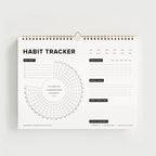 Stay on Track Habit Tracker Wall Calendar – Daily, Weekly & Monthly Habit Journal for Goal Setting & Productivity – Undated Spiral Planner by ThreeKin Collective