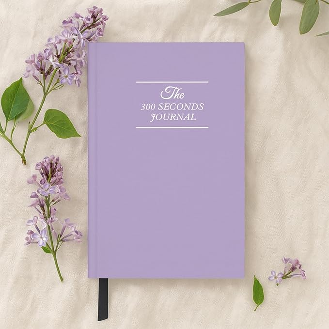 Gratitude Journal for Women & Men – 5 Minute Guided Daily Journal with Prompts for Mindfulness, Self Care & Positive Thinking, 300 Seconds Daily Reflection, Light Purple Linen Cover, 2026 Edition