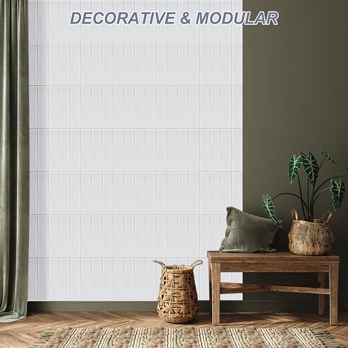 Large Cork Board Alternative 48" X 36" Bulletin Board - 12 Pack Removable Felt Wall Tiles, Cork Wall Tiles Bulletin Board Home Office Essentials - Warm White