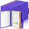 Skyygemm 48 Pcs Classification Folders Letter Size, 2 Divider Pressboard File Folders with 3. 5 Inch Expansion, 2 Prongs Fastener, Heavy Duty Office File Organizers for Teachers, Medical (Purple)