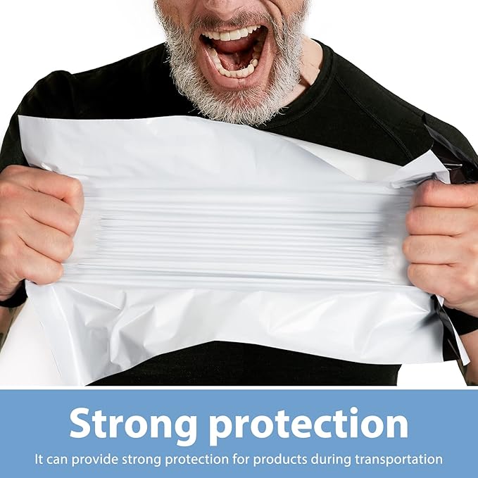 Metronic 1000PC Poly Mailers 12x15.5, Sturdy Shipping Bags for Small Business, Waterproof Mailers Poly Bags, Strong Adhesive Shipping Envelopes for Clothing, Efficient Mailing Envelopes in White