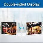 BlueValley Clear Plastic Flyer Sign Holder 8.5 x 11 Standing, 6Pack Horizontal Table Top Acrylic Brochure Menu Signs Holder, Double Sided Plexi Picture Photo Frame Lucite Paper Display Stand for Office Retail Vendor Show Fairs