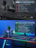 XXL Mouse Pad with Phone Holder, RGB Desk Mat with 15W Fast Charging, LED Large Gaming Mouse Pad with 11 Lights Colors, Long Mouse Pads for Desk, Waterproof Non-Slip Gaming Pad for Gamer Esports Pros