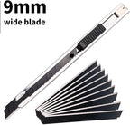 Gomake 9mm Utility Knife Replacement Blades, 60 Degree Snap Off Carbon Steel Blades for Retractable Cutting Knives, Hobby, Craft Knife, Box Cutter 100PCS-Black