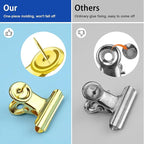 30 Pieces Push Pins Clips Gold Thumb Tacks with Clips for Cork Boards, Bulletin Boards