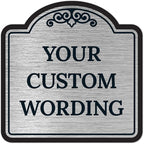 Custom Decorative Sign, Personalized Metal Sign for Business, Driveway, Home, Airbnb, Office Door Plaque, Brushed Nickel Sign, 8x8 Inches, ACM, Fade Resistant, Made in USA by Sigo Signs