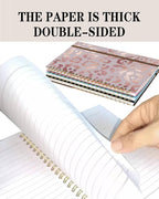 DHGPTS Spiral Journal Notebook, A5 Cute Notebooks for Women Men, College Ruled Hardcover Notebook for Work & Note Taking, 60 Pages Double-Wire Journals for Writing, Pink Glitter Leopard
